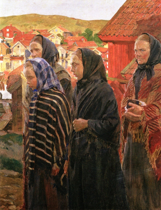 men's Wives Returning from Church by Carl Wilhelm Wilhelmson,A3(16x12")Poster