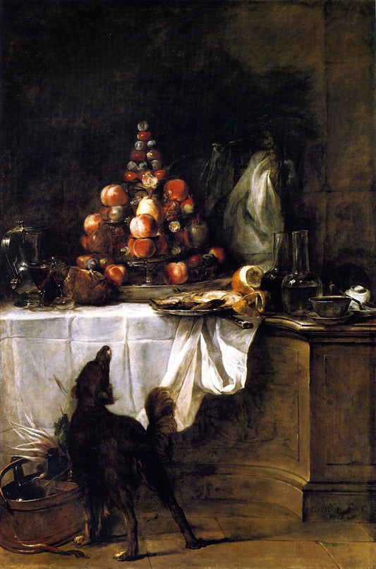 The Buffet, vintage artwork by Jean-Baptiste-Simeon Chardin, 12x8" (A4) Poster