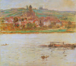 Barge on the Seine at Vetheuil, vintage artwork by Claude Monet, 12x8" (A4) Poster