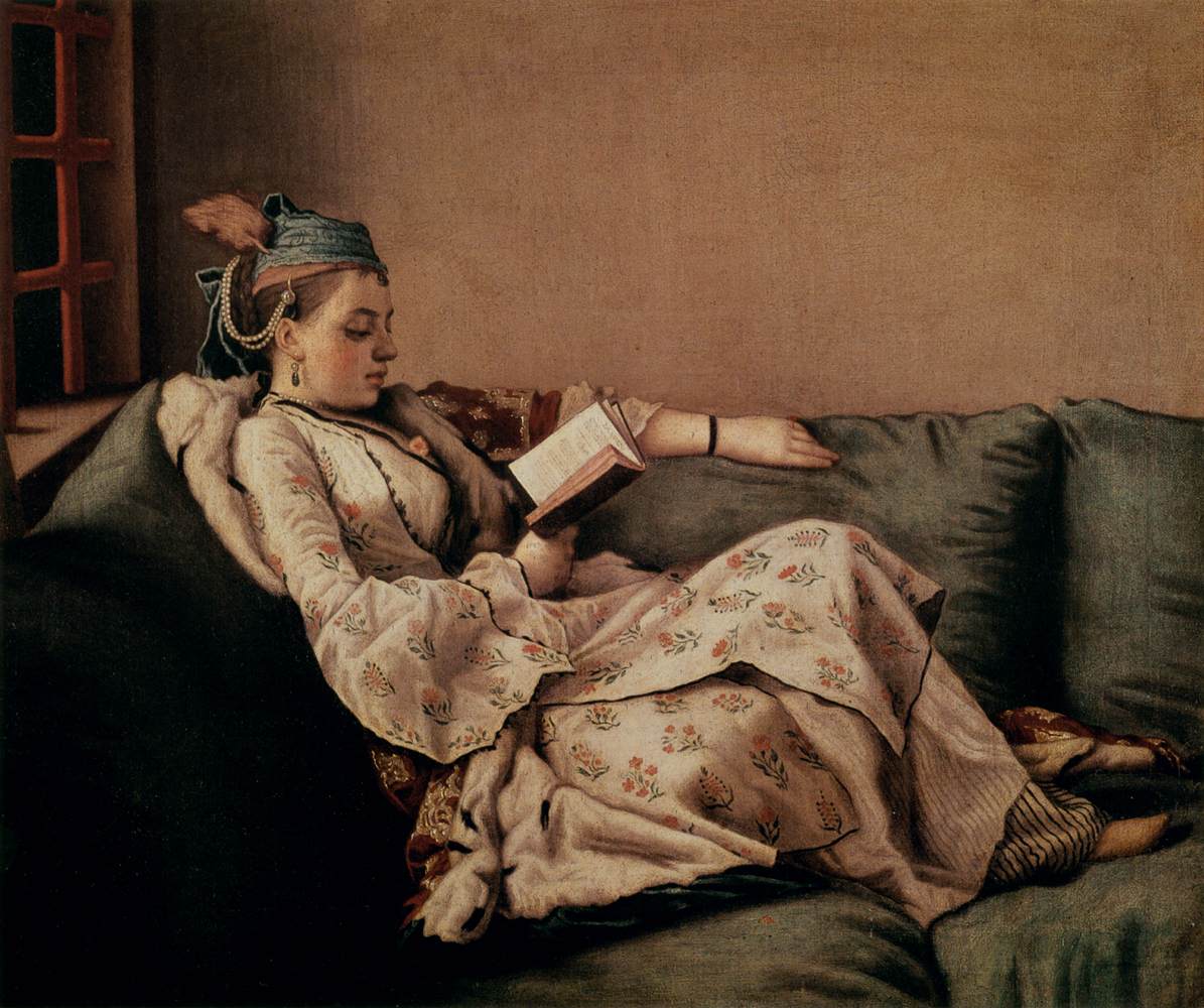 Marie-Adalaide of France Dressed in Turkish Costume, vintage artwork by Jean-Étienne Liotard, 12x8" (A4) Poster