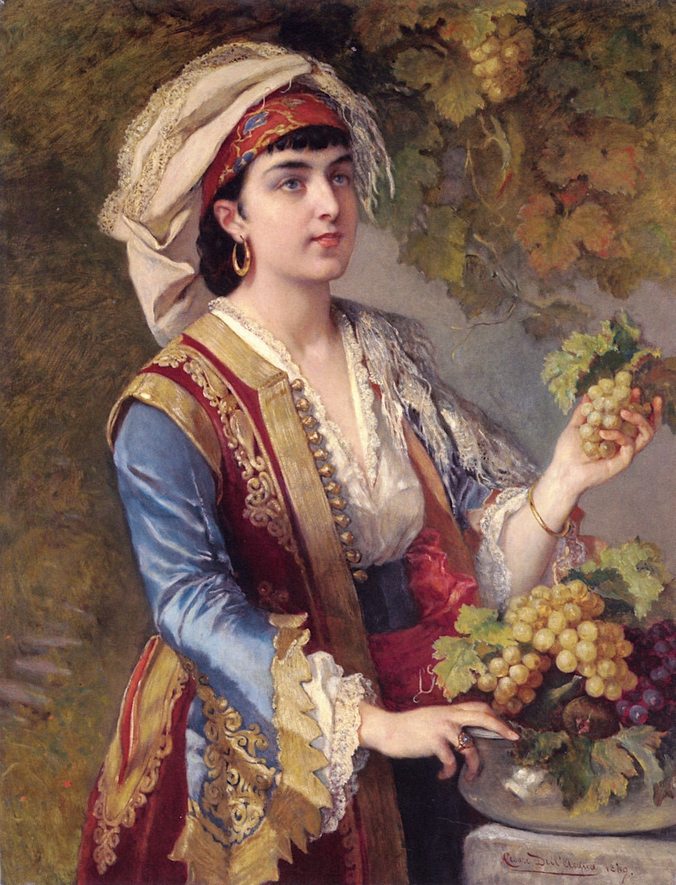 In Autumn, vintage artwork by Cesare dell'Acqua, A3 (16x12") Poster Print