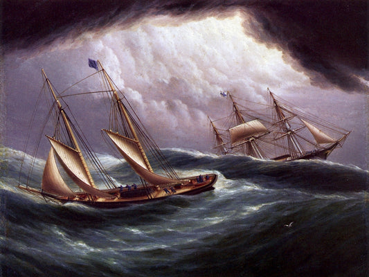 Ocean Scene, Henrietta Scudding, vintage artwork by James E. Buttersworth, A3 (16x12") Poster Print