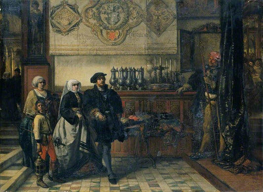 Frans Floris Going to a Saint Luke's Day Feast, 1540, vintage artwork by Jan August Hendrik Leys, A3 (16x12") Poster Print