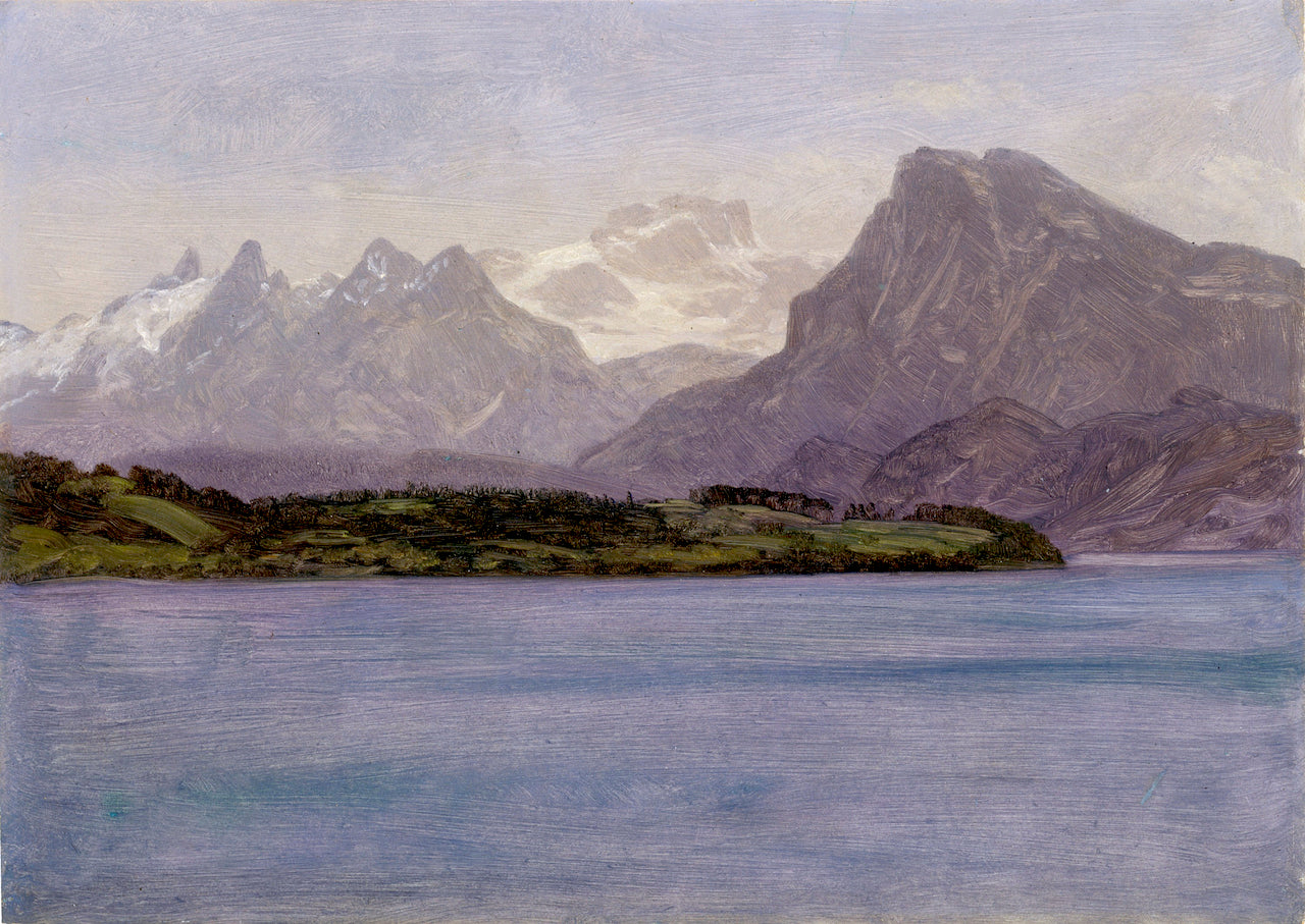 Alaskan Coast Range, vintage artwork by Albert Bierstadt, 12x8" (A4) Poster