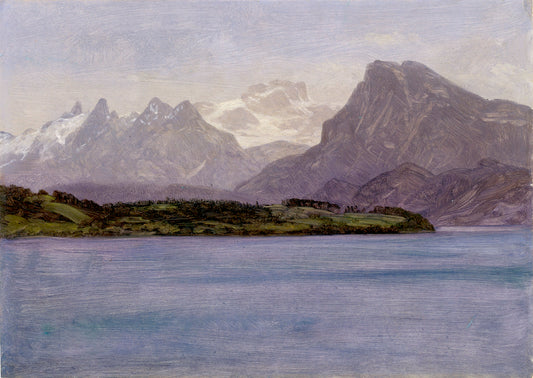 Alaskan Coast Range, vintage artwork by Albert Bierstadt, 12x8" (A4) Poster