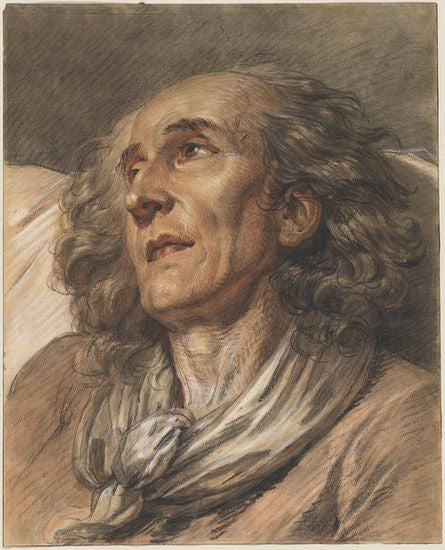 Bust of an Old Man, vintage artwork by Jean-Baptiste Greuze, 12x8" (A4) Poster