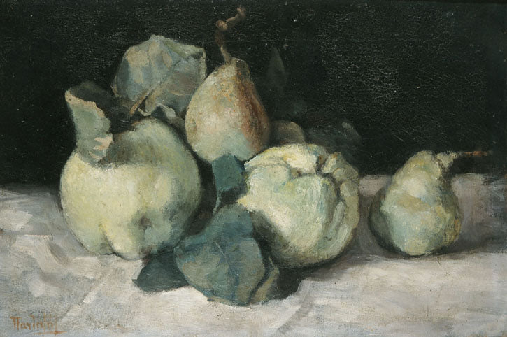 Still life with quinces, vintage artwork by Periklis Pantazis, 12x8" (A4) Poster