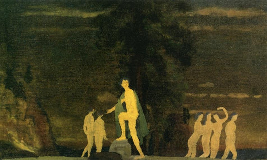Dancers in a Landscape, vintage artwork by Arthur B. Davies, 12x8" (A4) Poster