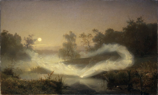 Dancing Fairies, vintage artwork by August Malmstrom, 12x8" (A4) Poster