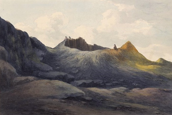 Crater of Vesuvius, vintage artwork by John Warwick Smith, 12x8" (A4) Poster
