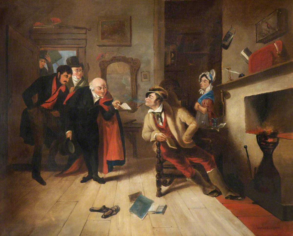 Electioneers in a Living Room, vintage artwork by Charles Hunt, Sr., A3 (16x12") Poster Print