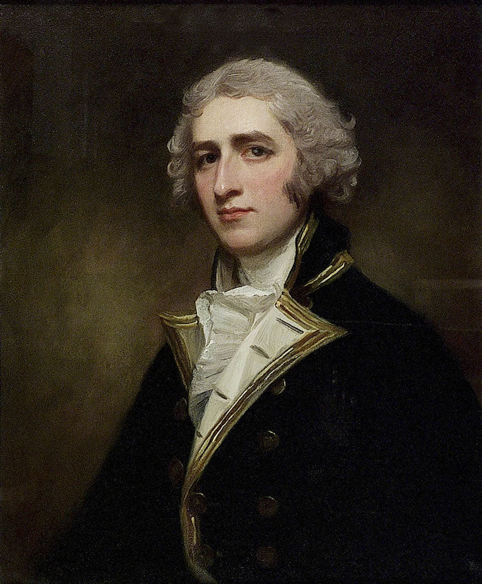 Captain William Bentinck, vintage artwork by George Romney, 12x8