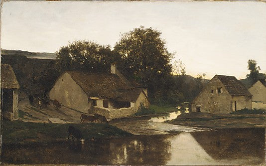 The Hamlet of Optevoz, vintage artwork by Charles-François Daubigny, A3 (16x12") Poster Print