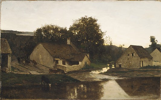 The Hamlet of Optevoz, vintage artwork by Charles-François Daubigny, A3 (16x12") Poster Print