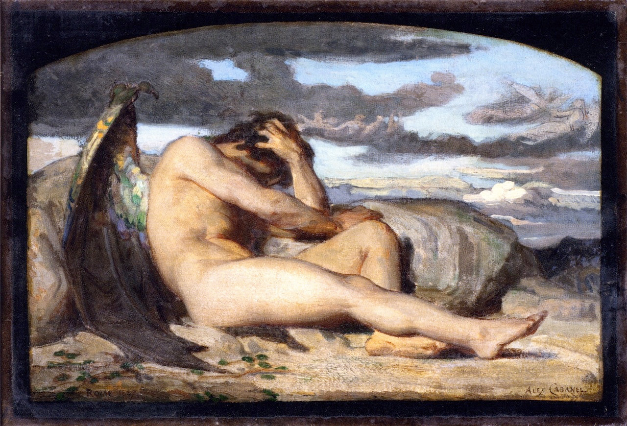 Fallen Angel (study), vintage artwork by Alexandre Cabanel, 12x8" (A4) Poster