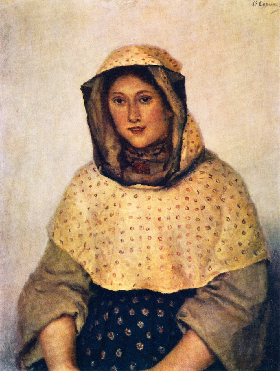 T. Domozhilova, vintage artwork by Vasili Ivanovich Surikov, 12x8" (A4) Poster