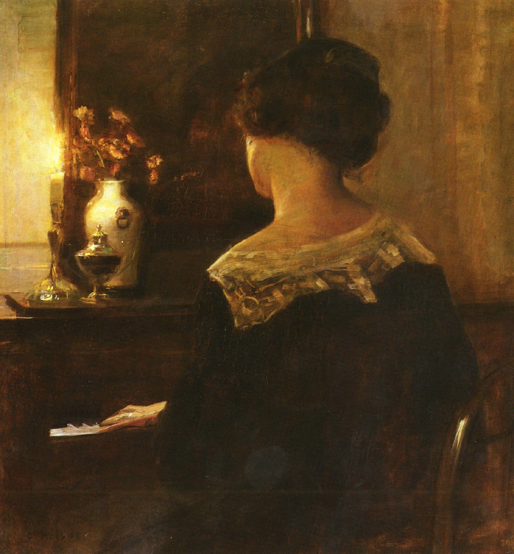 A lady playing the piano by Carl Vilhelm Holsoe,A3(16x12")Poster