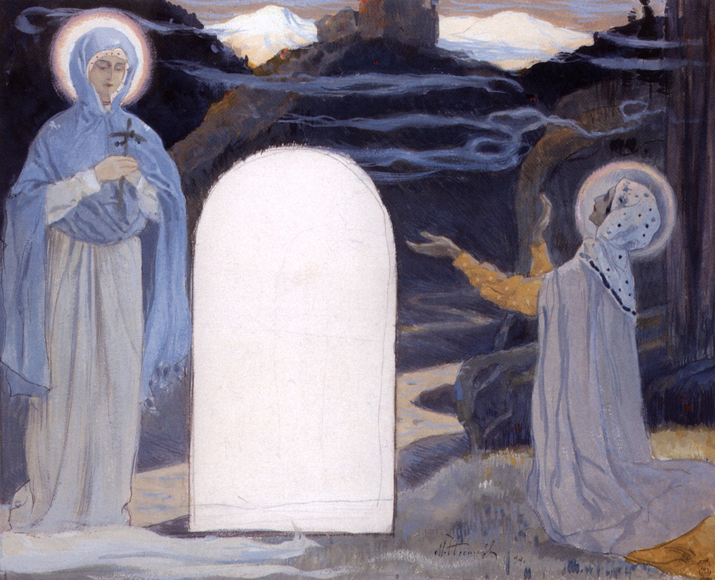ion of the Virgin to St. Nina by Mikhail Vasilevich Nesterov,A3(16x12")Poster