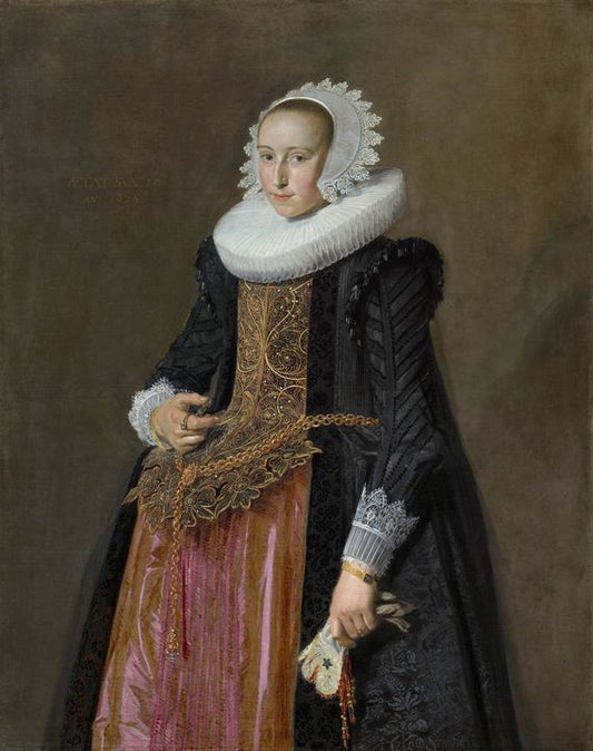 Portrait of Aletta Hanemans, vintage artwork by Frans Hals, 12x8" (A4) Poster