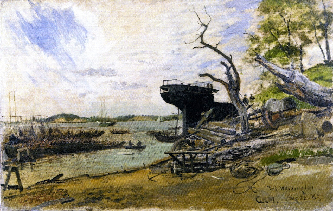 Port Washington, L. I., vintage artwork by Charles Henry Miller, 12x8" (A4) Poster