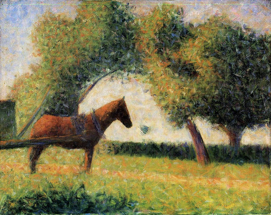Horse and Cart, vintage artwork by Georges Seurat, 12x8" (A4) Poster