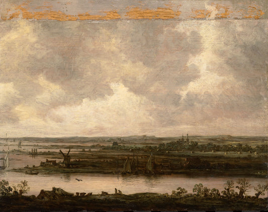 Panoramic View of the River Spaarne and the Haarlemmermeer, vintage artwork by Jan van Goyen, 12x8" (A4) Poster