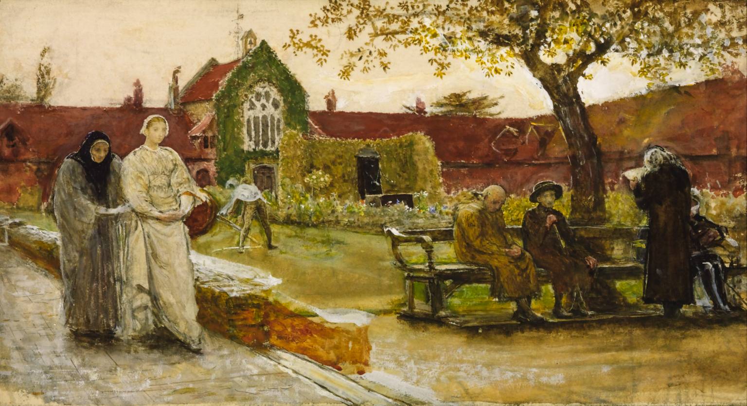 Study for 'The Harbour of Refuge', vintage artwork by Frederick Walker, 12x8" (A4) Poster