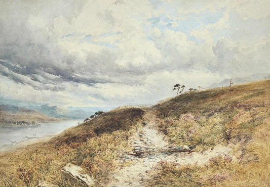 A Heathland Path (Slackmount), vintage artwork by Henry Andrew Harper, 12x8" (A4) Poster