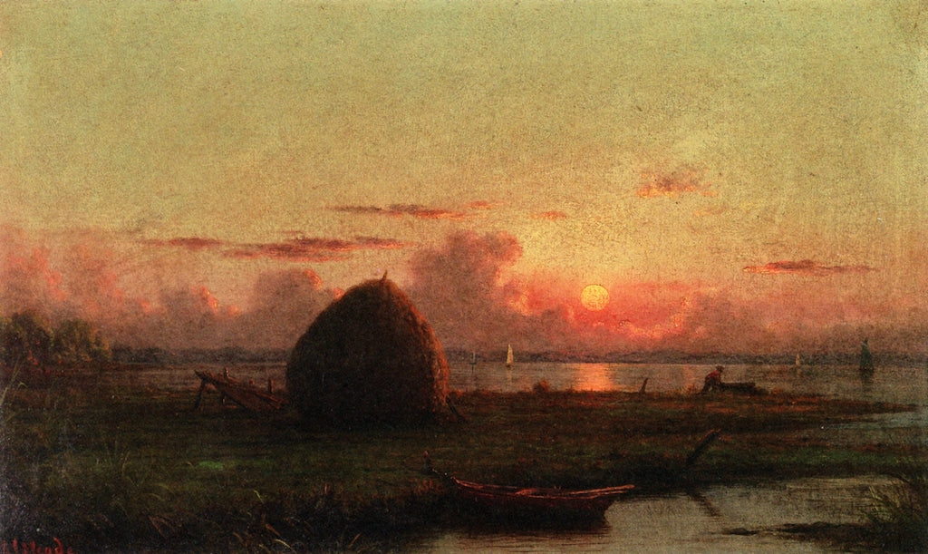 Haystack at Sunset, vintage artwork by Martin Johnson Heade, A3 (16x12") Poster Print