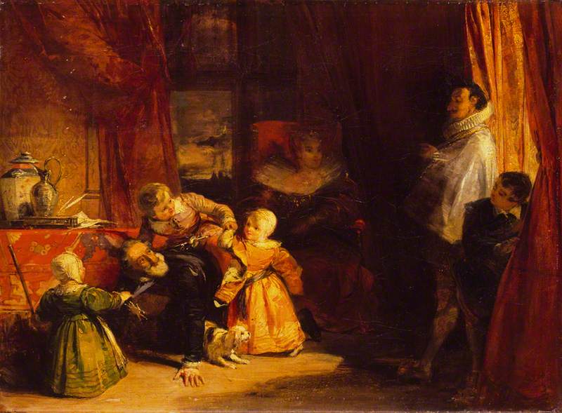 Henri VI and the Spanish Ambassador, vintage artwork by Richard Parkes Bonington, A3 (16x12") Poster Print