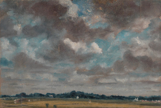 Extensive Landscape with Grey Clouds, vintage artwork by John Constable, 12x8" (A4) Poster