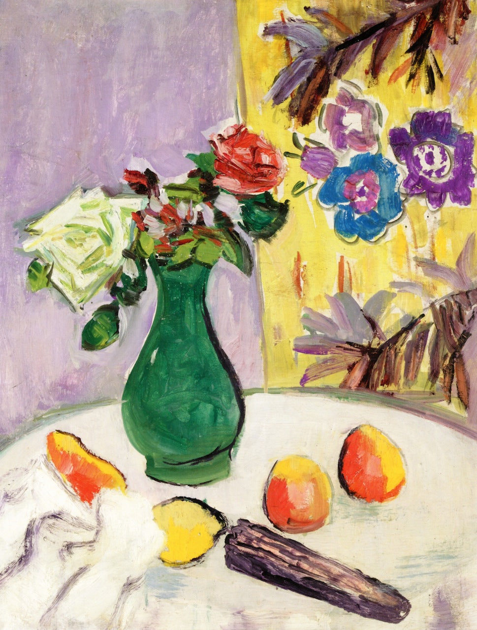 Roses in a Green Vase by George Leslie Hunter,16x12(A3) Poster