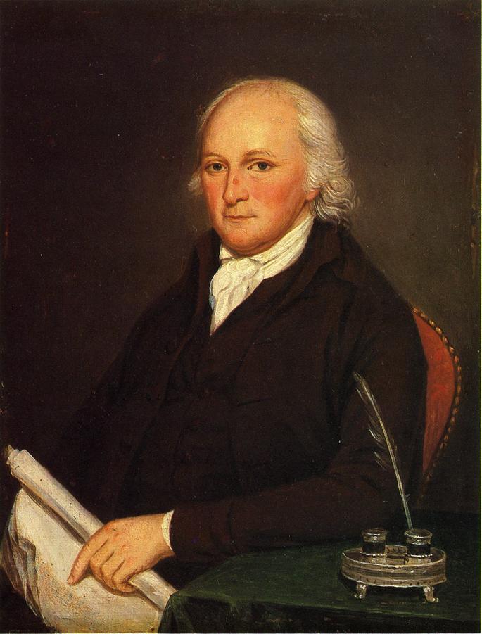 Portrait of Edmund Physick, vintage artwork by Charles Willson Peale, 12x8" (A4) Poster