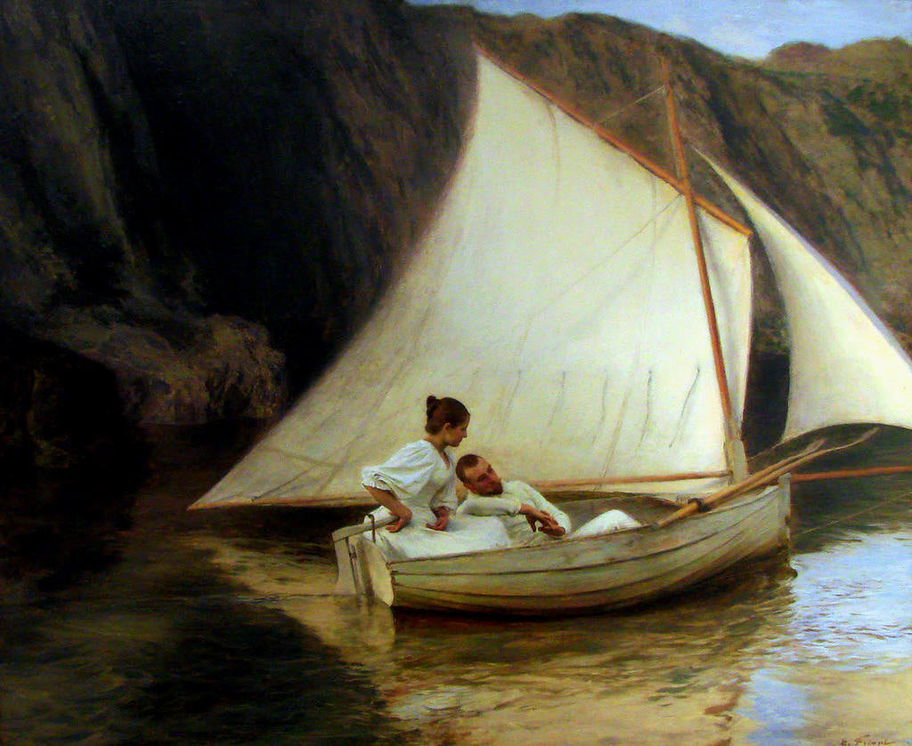 The Small Boat by emile Friant,A3(16x12")Poster