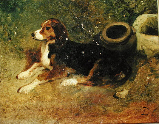 Dog Resting, vintage artwork by Alexandre-Gabriel Decamps, A3 (16x12") Poster Print