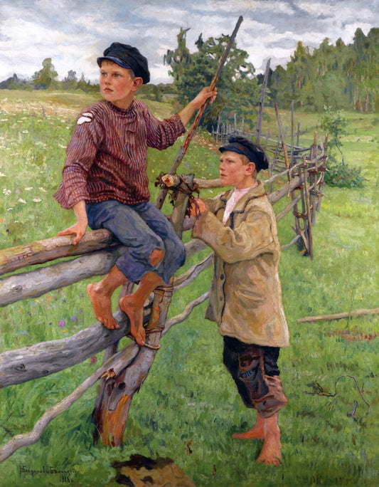 Country Boys by Nikolai Petrovich Bogdanov-Belsky,A3(16x12")Poster