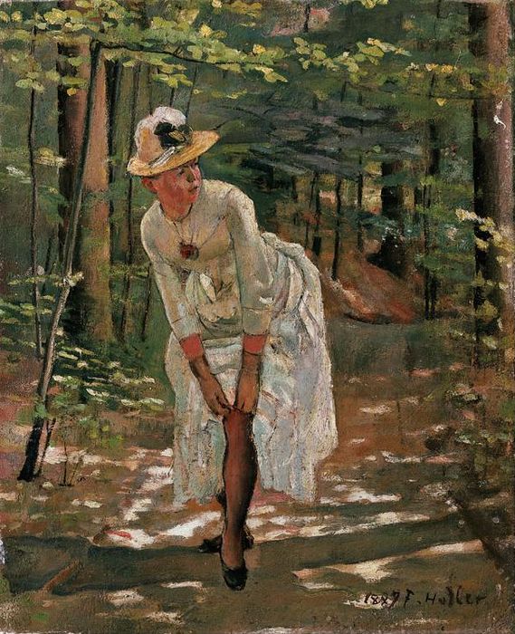 The Garter, vintage artwork by Ferdinand Hodler, 12x8" (A4) Poster