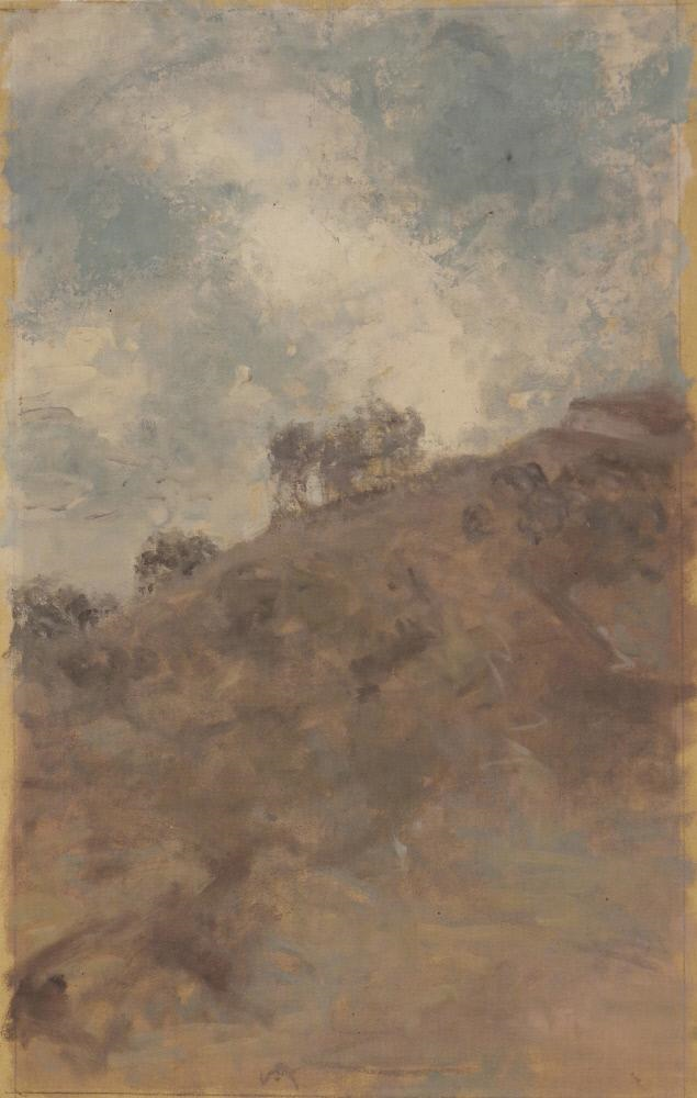 Hillside with Trees, vintage artwork by Carl Gutherz, 12x8" (A4) Poster
