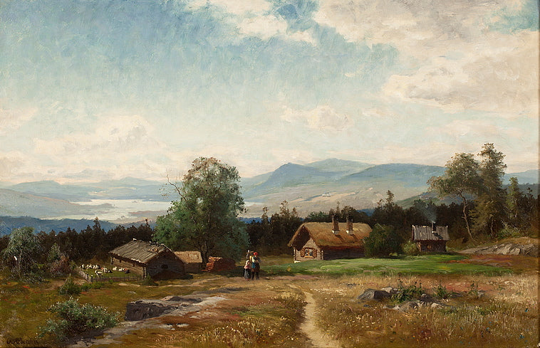 Summer Pasture, vintage artwork by Olof Arborelius, 12x8" (A4) Poster