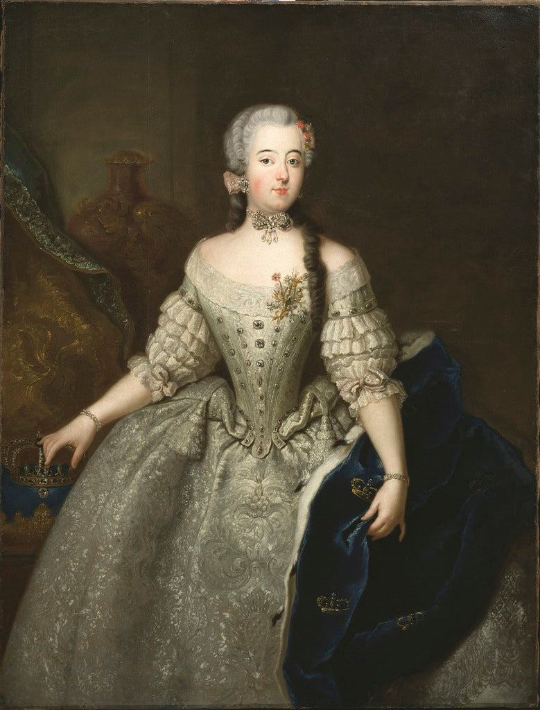 Portrait of Luisa Ulrika, vintage artwork by Antoine Pesne, 12x8" (A4) Poster