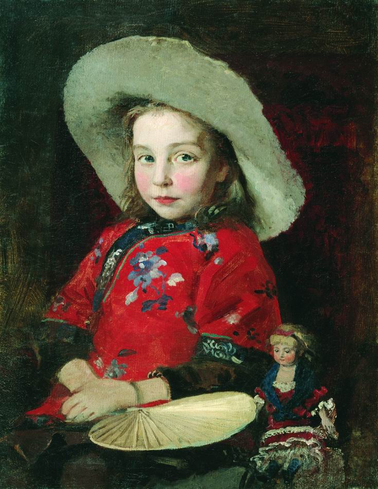 Girl with Doll by Andrei Petrovich Riabushkin,A3(16x12")Poster