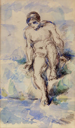 Bather Entering the Water, vintage artwork by Paul Cezanne, 12x8" (A4) Poster