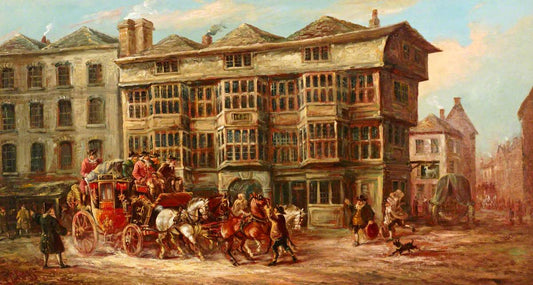 The Old White Hart, Bishopsgate, vintage artwork by John Charles Maggs, A3 (16x12") Poster Print