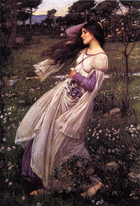 Windflowers, vintage artwork by John William Waterhouse, 12x8" (A4) Poster