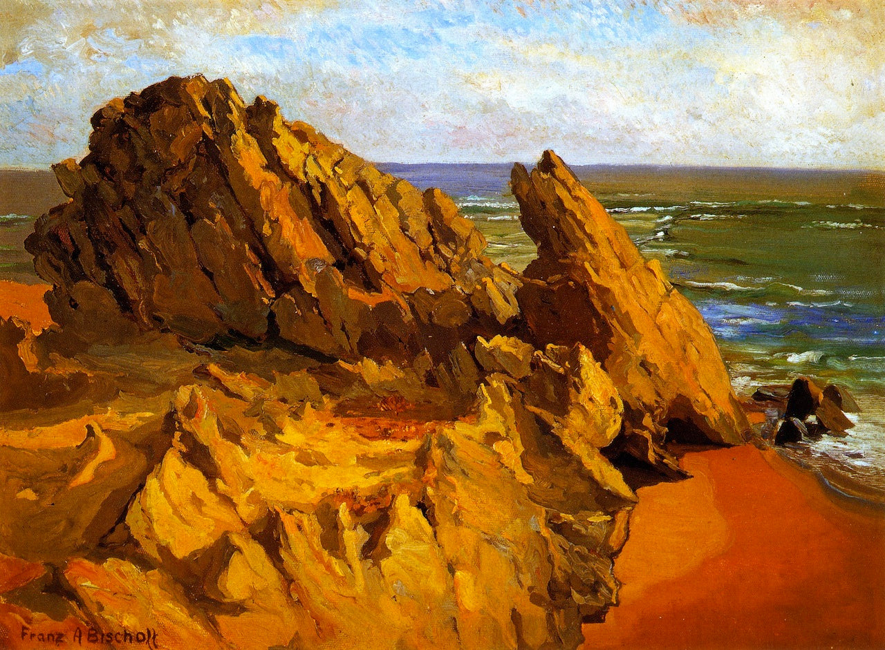 Rocks and Surf by Franz Bischoff,A3(16x12")Poster