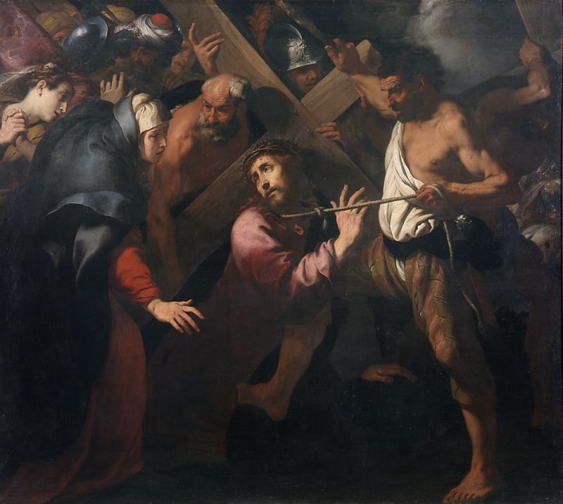 Road to Calvary, vintage artwork by Daniele Crespi, 12x8" (A4) Poster