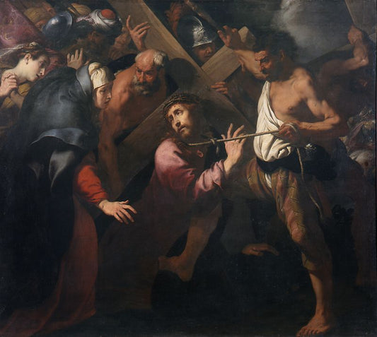 Road to Calvary, vintage artwork by Daniele Crespi, 12x8" (A4) Poster