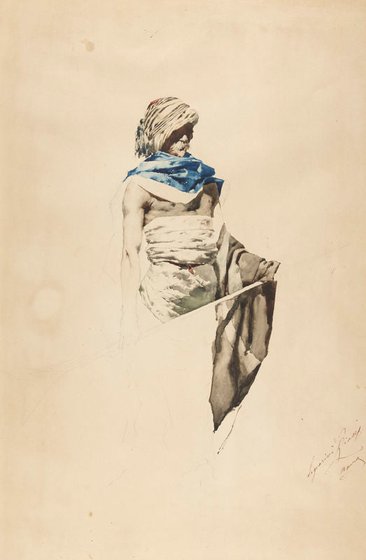 Man in Turban Holding a Musket by Giuseppe Signorini,A3(16x12")Poster