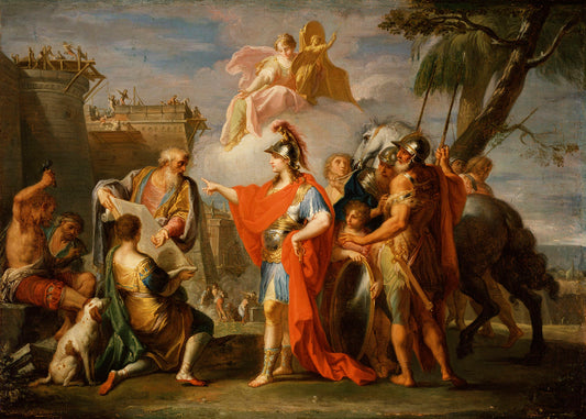 Alexander the Great Founding Alexandria, vintage artwork by Placido Costanzi, 12x8" (A4) Poster