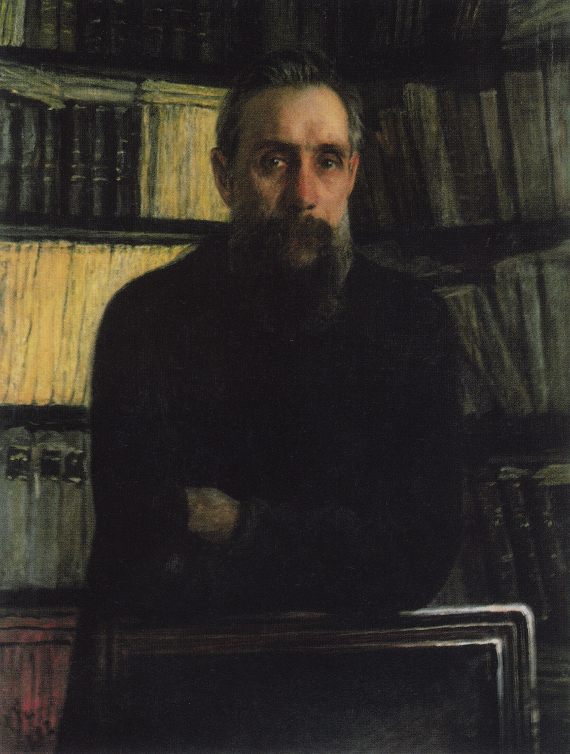 Portrait of Scientist P.A. Kostychev, vintage artwork by Nikolai Nikolaevich Ge, 12x8" (A4) Poster
